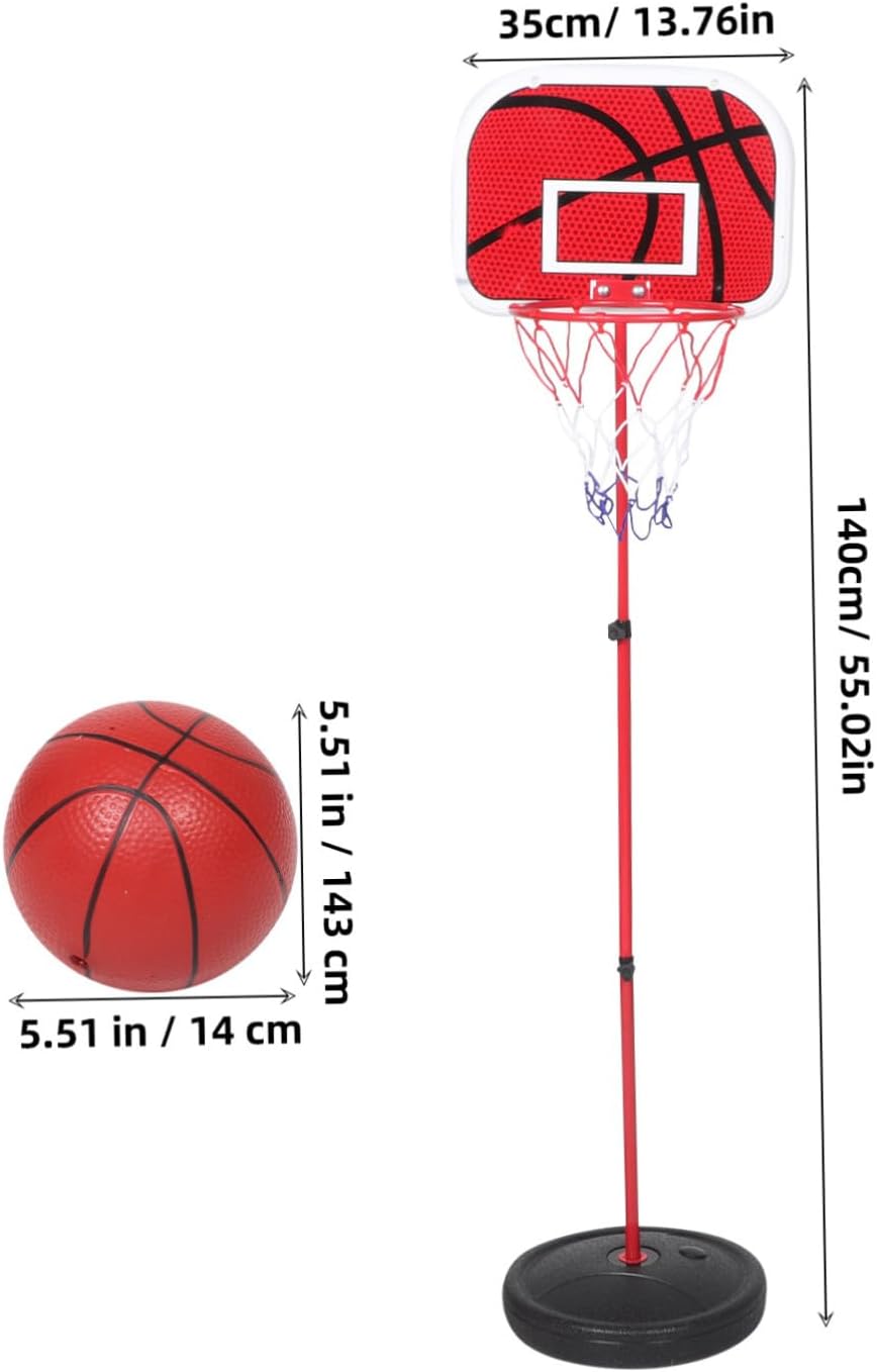 Generic Adjustable Mini Basketball Hoop with Iron Stand Portable Basketball Goal for Indoor Outdoor Sports Promotes Active Play and Easy Assembly