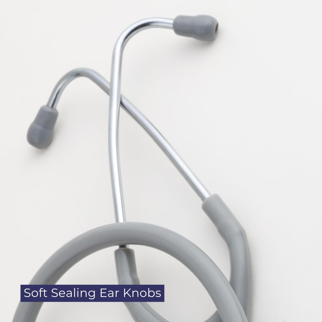 QANTA® Stethoscope Zen Cardio III SS | Dual Diaphragm for Pulmonary and Cardiac Examination | Stainless Steel Chest Piece | Dual Head | For Doctors and Medical Professionals | For Adult and Pediatric Use (Grey) 4