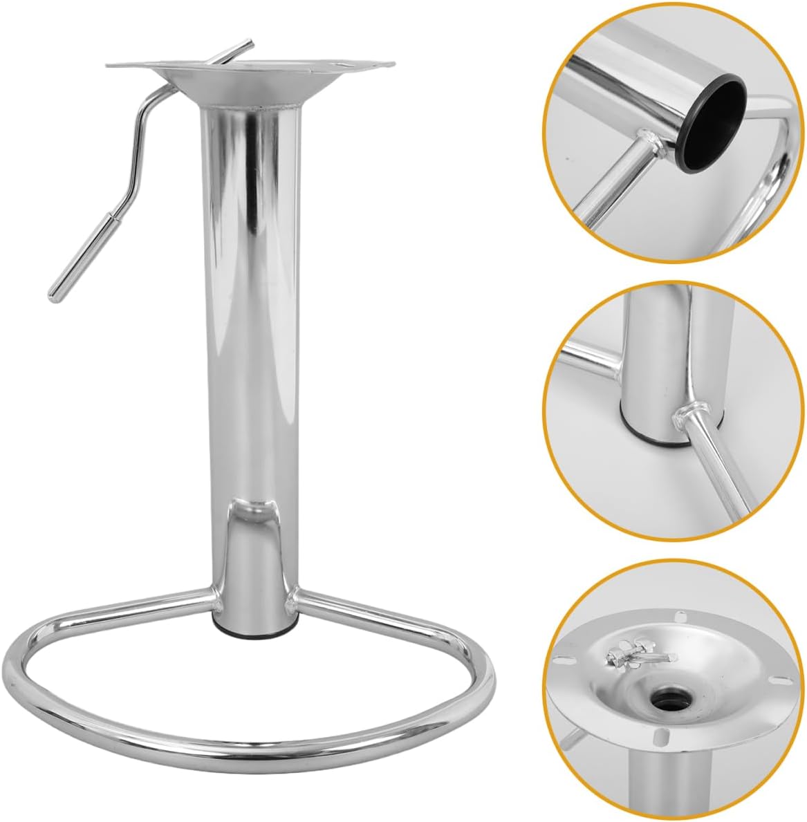 DOITOOL Bar Stool Supply Replacement Swivel Base with Integrated Foot Rest and Electroplated Lift Cylinder for Bar Chairs 14.2 Inch Durable Iron Construction Easy Installation