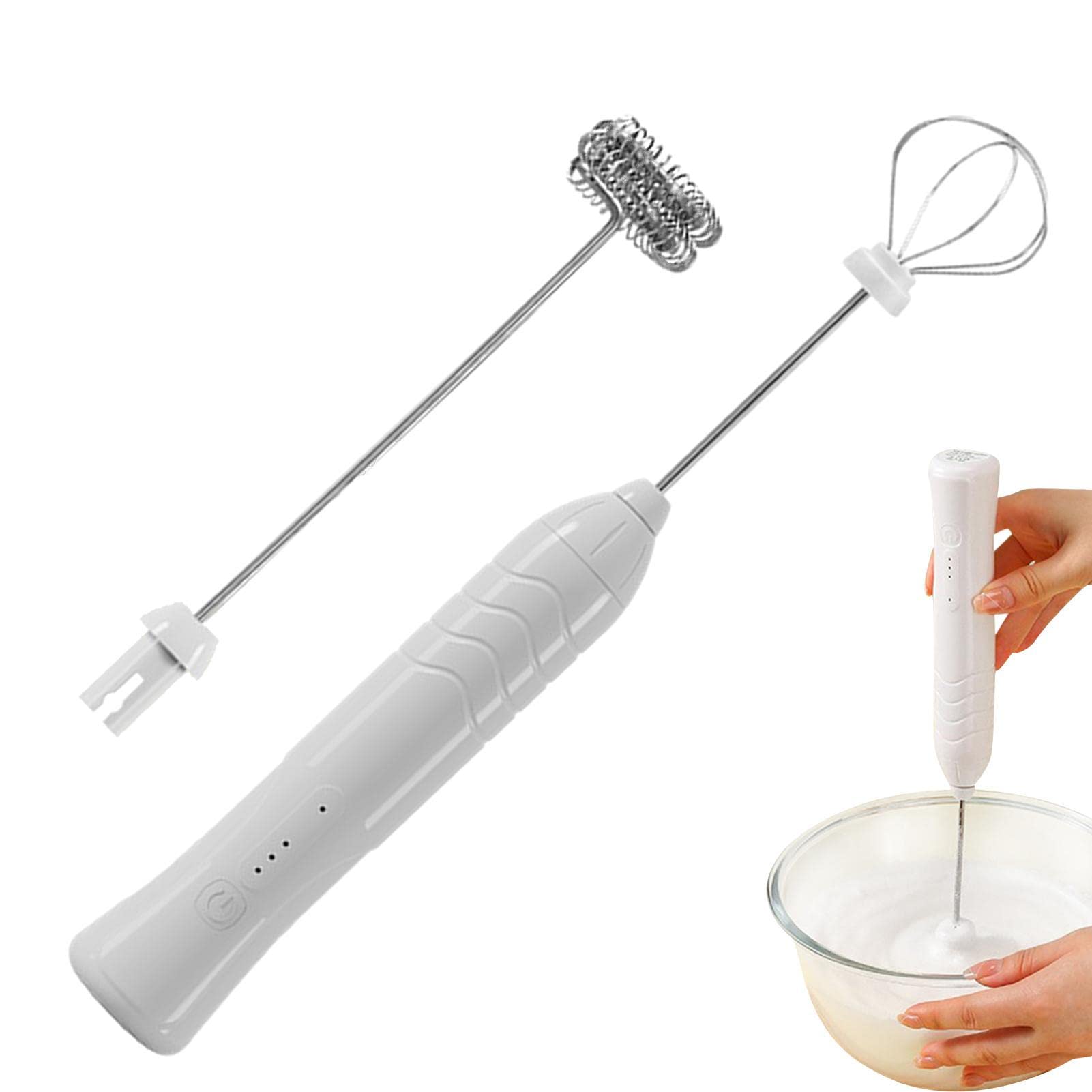 Electric Milk Whisker Whisker Egg Milk Stirrer Hand Held Foam Whisk with 3 Speeds Wireless Frother Kitchen Gadgets for Making Cakes Pastries Cucimfew