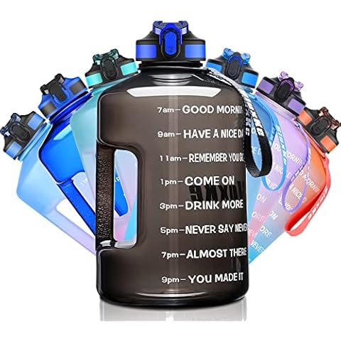 SLUXKE Trinkflasche Sport - 2.2 L / 3.78 L Wasserflasche I Große Sportflasche I BPA Frei I Water Jug I Wasserflasche 2.2 Liter I auslaufsicher I Gallone Water Bottle für Fitness I Sport I Gym Cover