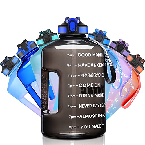 SLUXKE-378L22L-Water-Bottle-Motivational-Sports-Water-Bottle-with-Time-Marker-BPA-Free-Leakproof-Resuable-Large-Fitness-Water-Jug-for-Gym-Training-Hiking-Travel-OfficeSchool