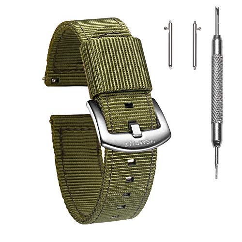 Torbollo Quick Release Watch Green Bands, 20mm Watch Band, Quality Nylon Strap and Heavy Duty Brushed Buckle