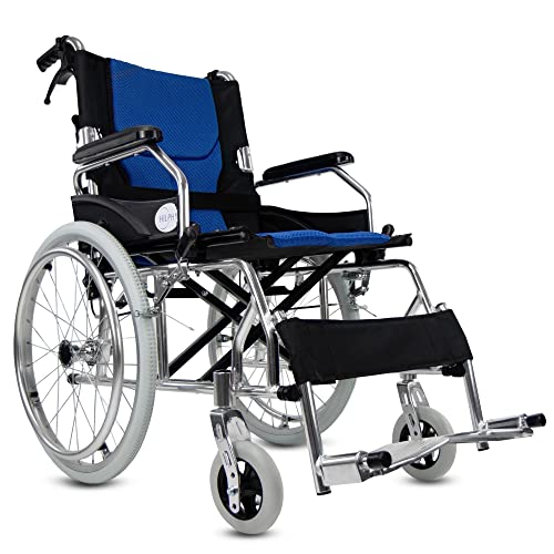 Silla De Ruedas De Aluminio Premium Plegable Super Compacta...