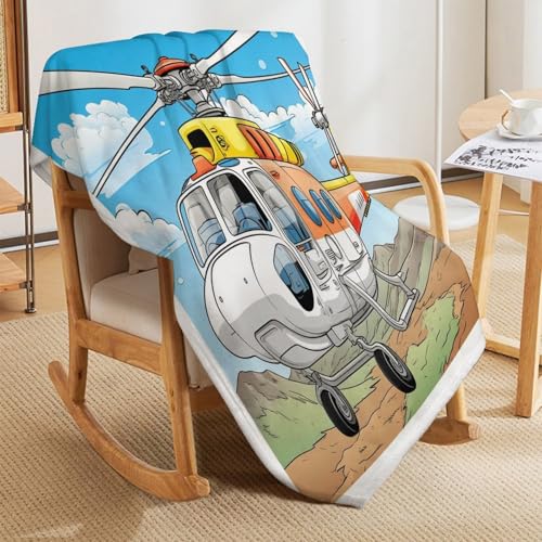 Manta de forro polar de helicóptero reversible para cama 5