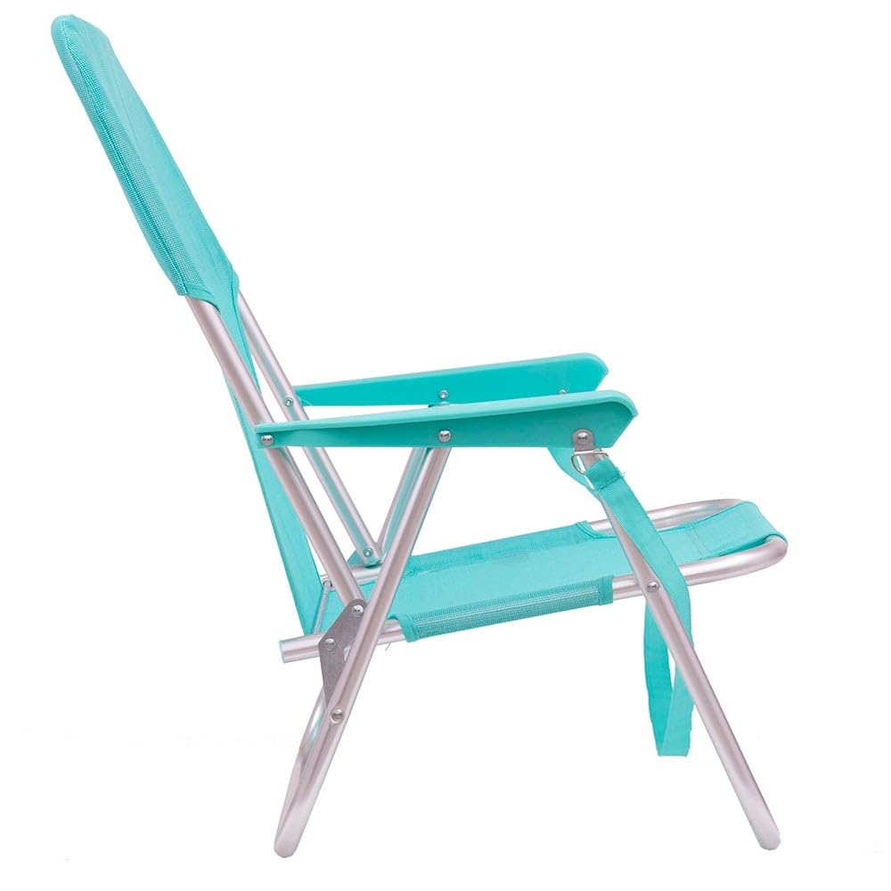 LOLAhome Pack 2 Sillas Playa Plegables | Ligera Portátil | Baja y Posición Fija | para Camping Piscina, Terraza o Jardín o Exterior Aguamarina