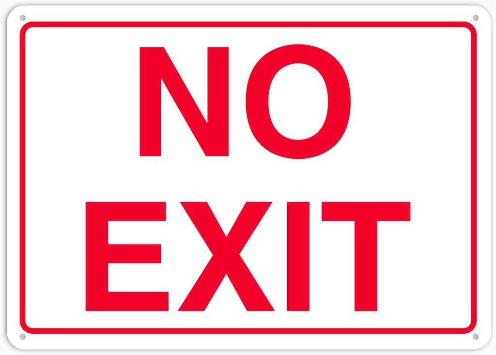 8"x12" Rust Free Aluminum Metal Sign - No Exit - Weatherproof, Heavy Duty - For Home & Business