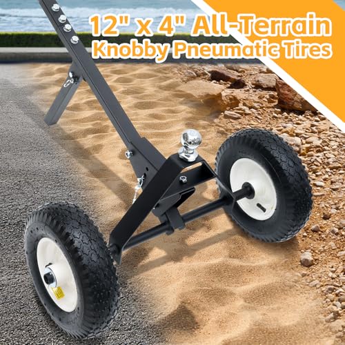 Image of MaxxHaul 70881 Dual-Pull Trailer Dolly with 12 inch All Terrain Knobby Tires and 1-7 /8 inch Hitch Ball - 600 lbs Capacity