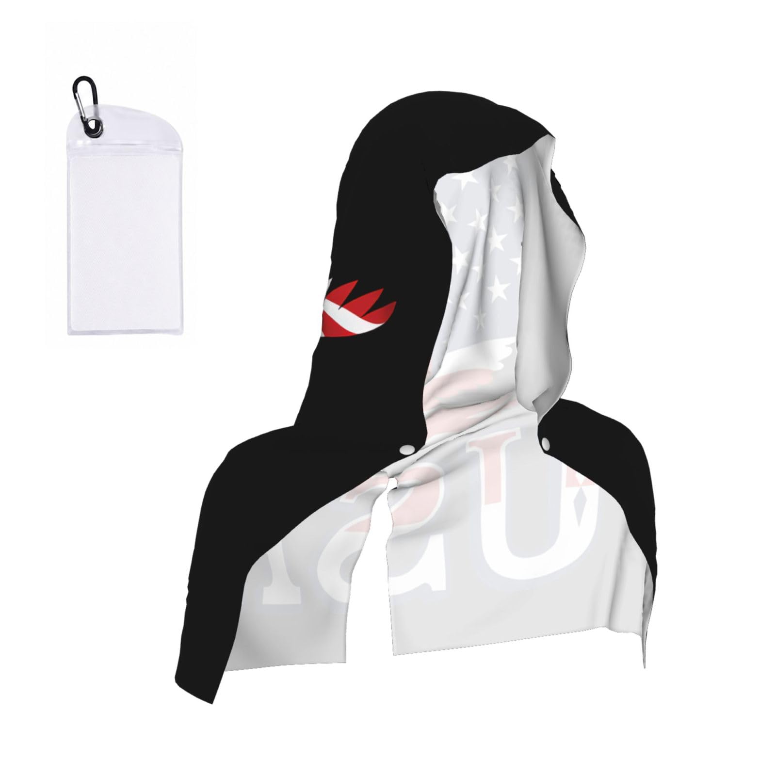 DUWAA Eagle Usa Flag Pattern Print Cooling Hooded Sports Towel, 30×60cm Quick Drying Summer Cool Head Wrap For Neck And Face