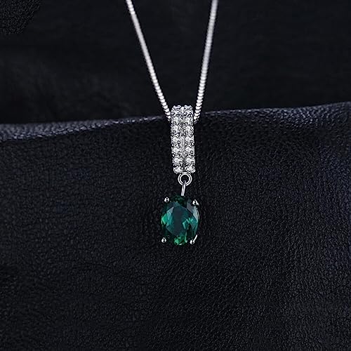Collier émeraude véritable 5 * 7mm contre les bijoux ternes - 2