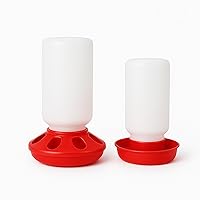 NZJWZS 1 Quart Baby Chick Feeder Waterer Set - No-Waste 8-Hole Feeder & Anti-Drowning Gravity Dispenser for Chicks, Ducklings, Quail Brooder