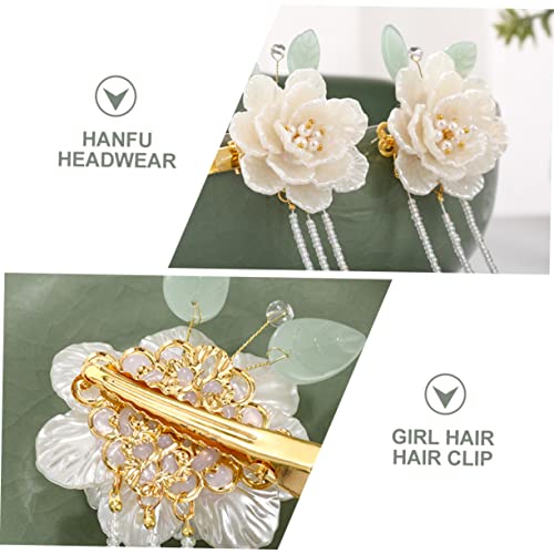 Barrette à pompons rétro Healeved avec pince cheveux Hanfu stable