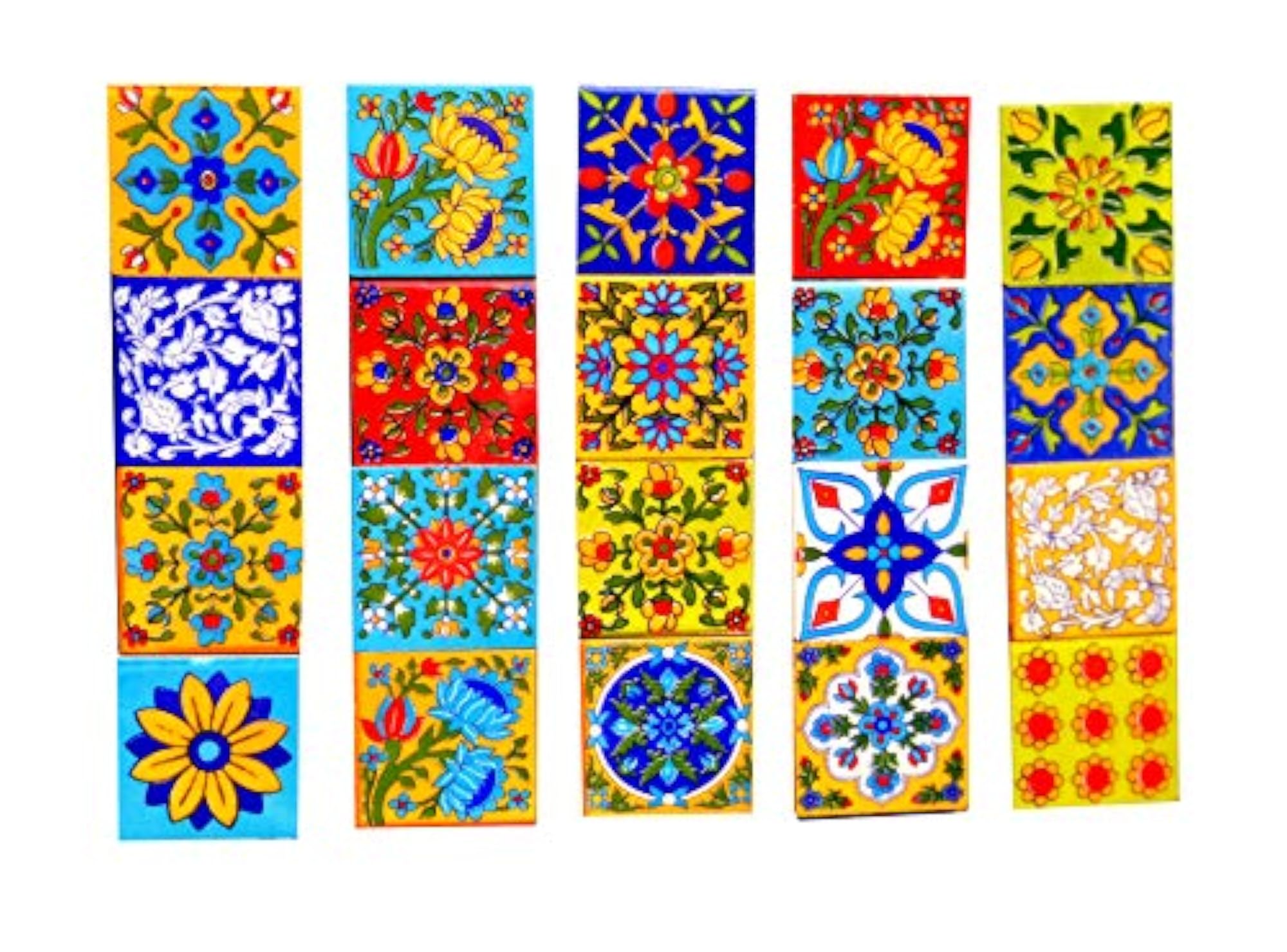 Decorative Ceramic Mosaic Tiles, Pack of 20