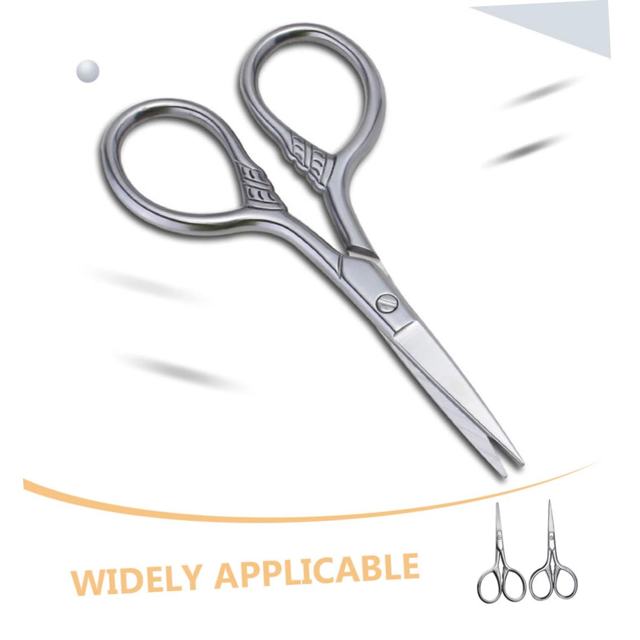 Healeved 10pezzi Forbici Acciaio Inossidabile Per Barba e Sopracciglia Teste Punta Dritta e Rotonda Strumento Di Precisione Per Uomo Per Ritocchi Di Peluria Facciale e Personale