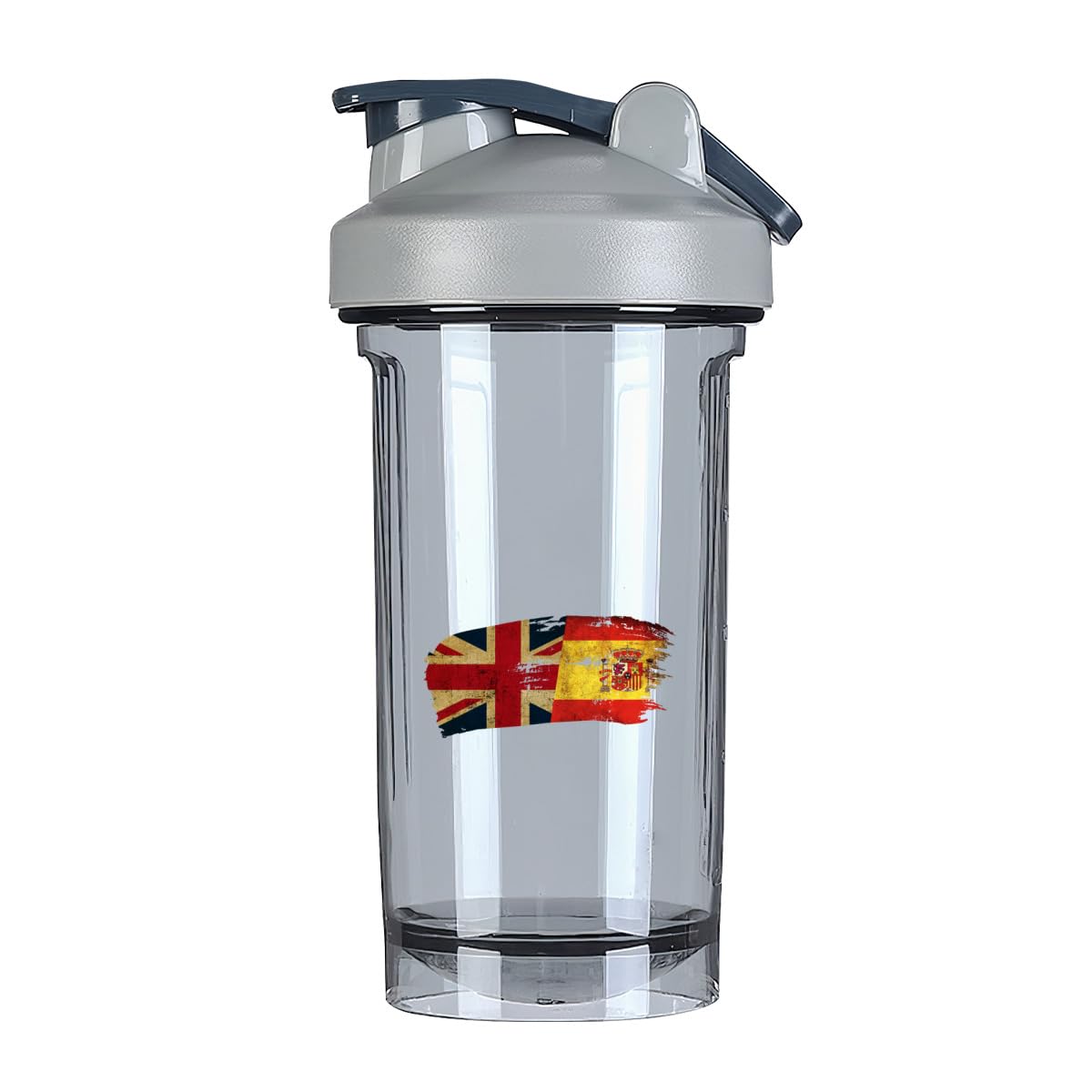 Spain America Flag 18 Ounce Shaker Cup,Fashion Theme Pattern Shaker Bottle Leak-proof Workout Shake Bottles 500ML/18 oz Perfect for Pre Workout