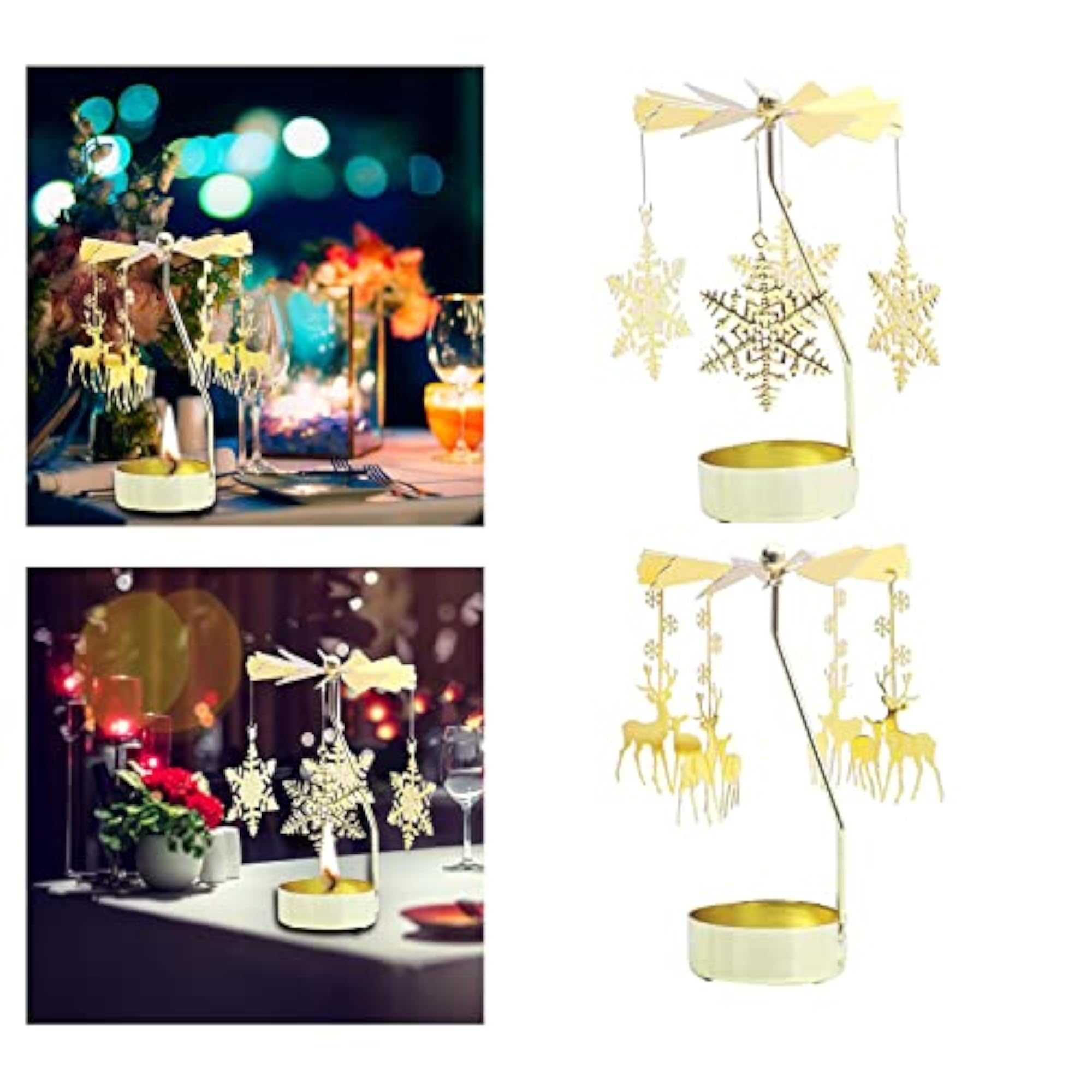 2 Pieces Rotary Candle Holder Tea Lights, Ornament Styled