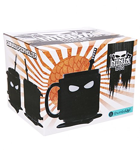 Taza Ninja Thumbsup UK 300 ml cerámica negra miniatura 5
