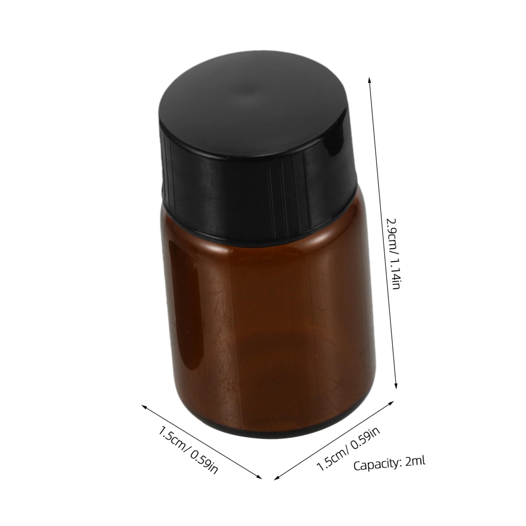 Cabilock 100 Piezas Botellas de Viaje para Maquillaje Unidades Frascos Rellenable de Vidrio con Tapa Negra Dispensadores Cosméticos Portátiles para Loción y Aceites Esenciales