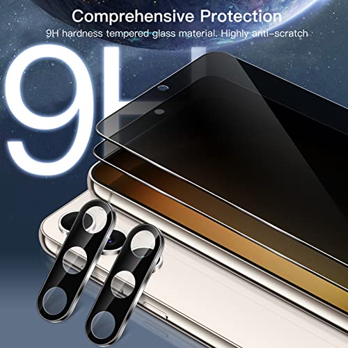 Image of JETech Privacy Tempered Glass Screen Protector Guard for Samsung Galaxy S23 5G with Camera Lens Protector, Anti-Spy, Fingerprint ID Compatible, 2-Pack Each
