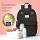 RUVALINO Baby Wickelrucksack, Multifunktional Wickeltasche Reise Rucksack Große Kapazität Babytasche mit Wickelunterlage, Wasserdicht Stoffe, Passform für Kinderwage(Schwarz)