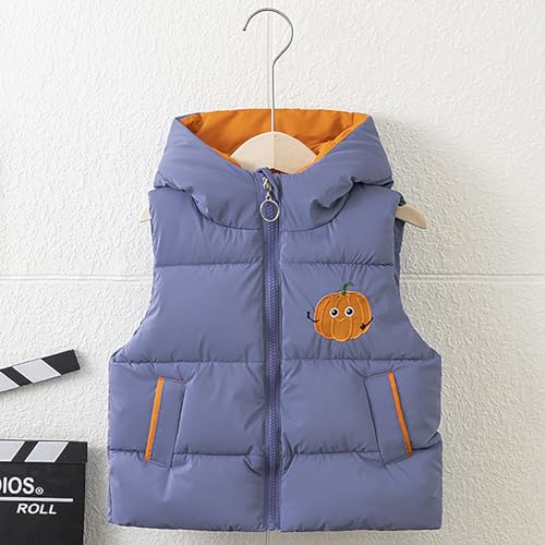 sfdgfhyf Toddler Boys' Hooded Puffer Vest Winter Lightweight Packable Sleeveless Down Coat Cute Pumpkin Padded2