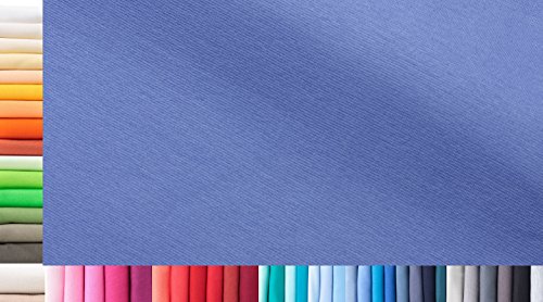 Tejido de puños XXL por metros|doble: 75 cm ancho|simple: 150 cm ancho|Color: 38 Azul luminoso|1 m largo|96% algodón, 4% elastán|más de 50 colores a elegir|Jersey|1buy3