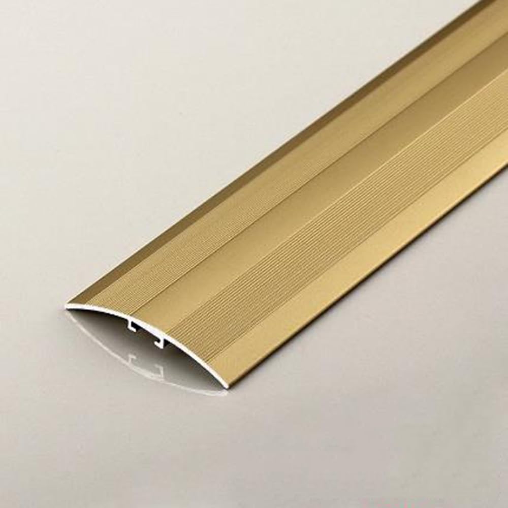 Psmpengamz Gold 90X4cm Floor Transition Strip Aluminum, Heavy Duty Metal Threshold Strip Gap Covering Joining Strip，Waterproof Floor Cover Strips(Gold)