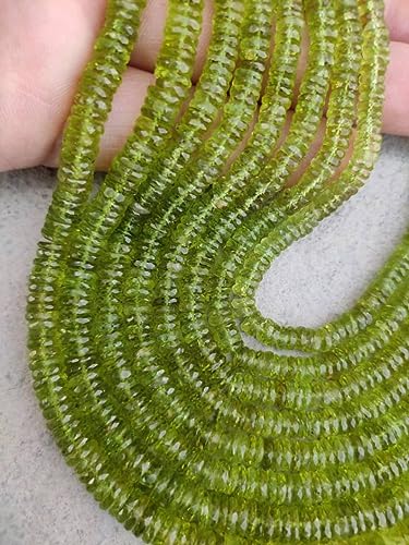 Péridot naturel en perles de 4mm facettées, matériel de fabrication pour bracelet et collier - 4