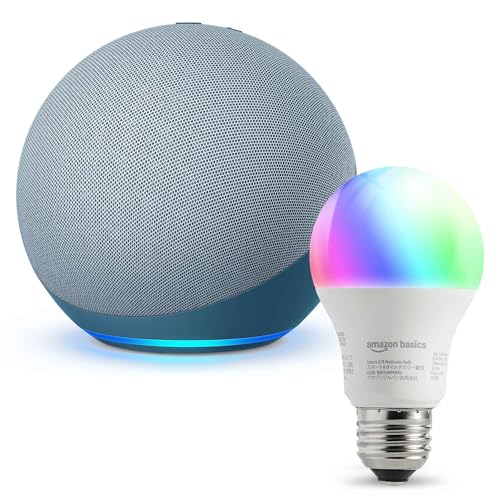 【セット買い】Echo (第4世代) トワイライトブルー + Amazonベーシック スマートLED電球 (E26・60W形相当 800lm・調光・調色タイプ)