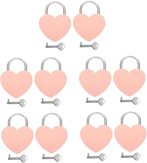 10 Sets Heart Lock Locker Small Combination Lock Vintage Decor Luggage Lock Small Backpack Locks Red Heart Padlock Zinc Alloy Pink Locker Lock Small Suitcase Locks Letter Lock