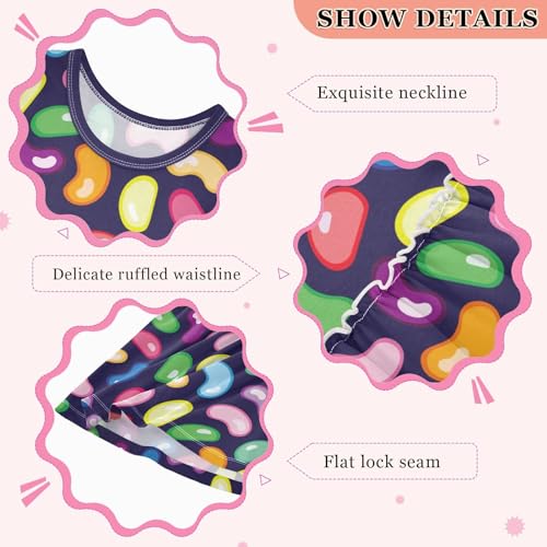 ZZKKO Cute Jelly Bean Candy Girls Dresses Casual Toddler Summer Dresses Outfits for Little Kids 2T-8Y3