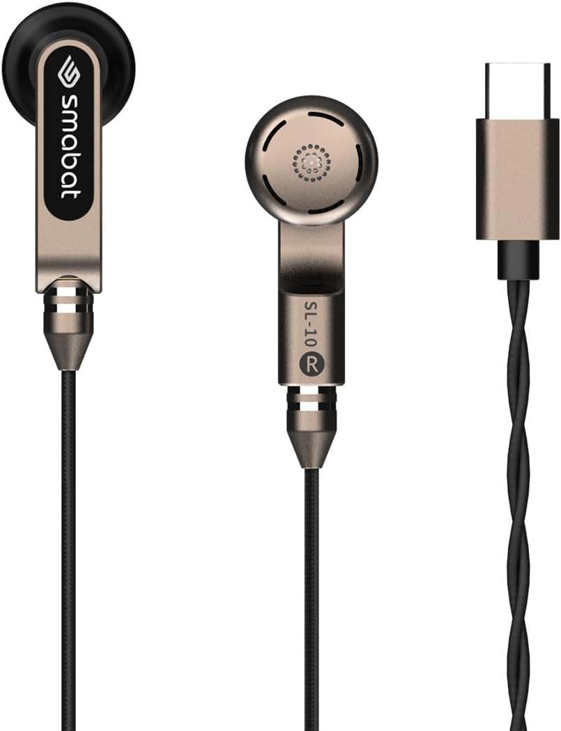 Smabat SL10 HiFi Earbuds Double Dynamic Resonance Structure with MMCX Interface Earphone (Type c), copper