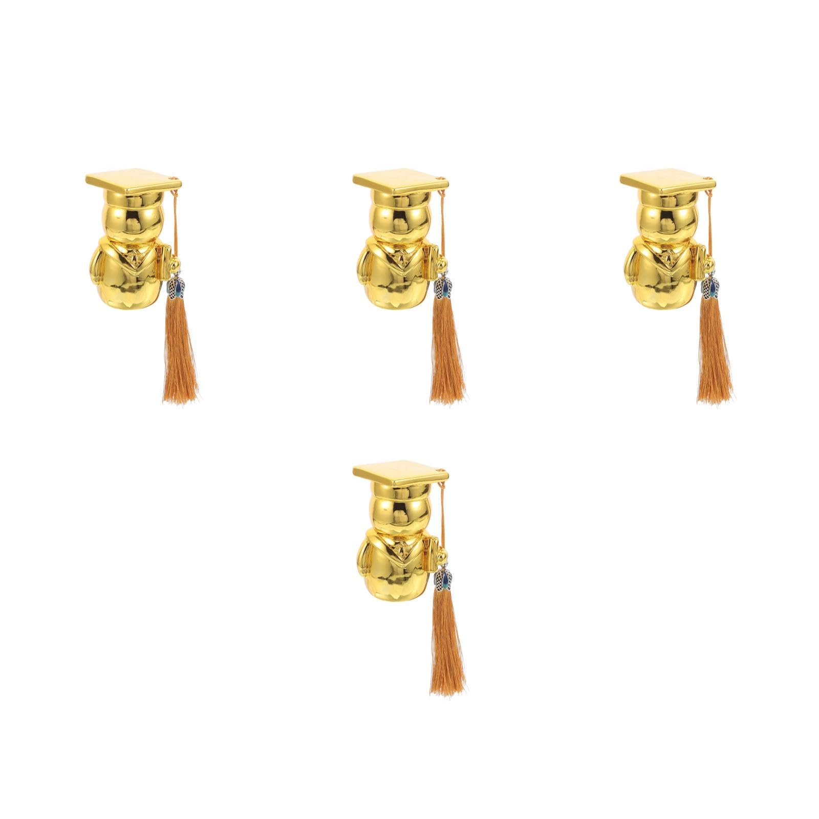 Souvenir élégant de remise de diplôme, lot de 4 statues dorées pour offrir