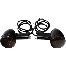 Turn Signal Light Rear Amber for Harley Sportster 1992-2022 BRTSLALFFHSX1U | Pair Rear Amber Blinkers, Zinc Alloy ABS, Dark Brown Lens, 4-Wire Plug, Bolt-On,