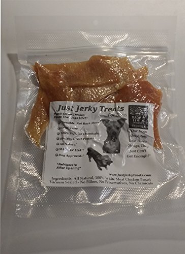 Natural Chicken Jerky Dog Treats - 1 Ingredient. USA Made. No Fillers. No Chemicals. 4oz