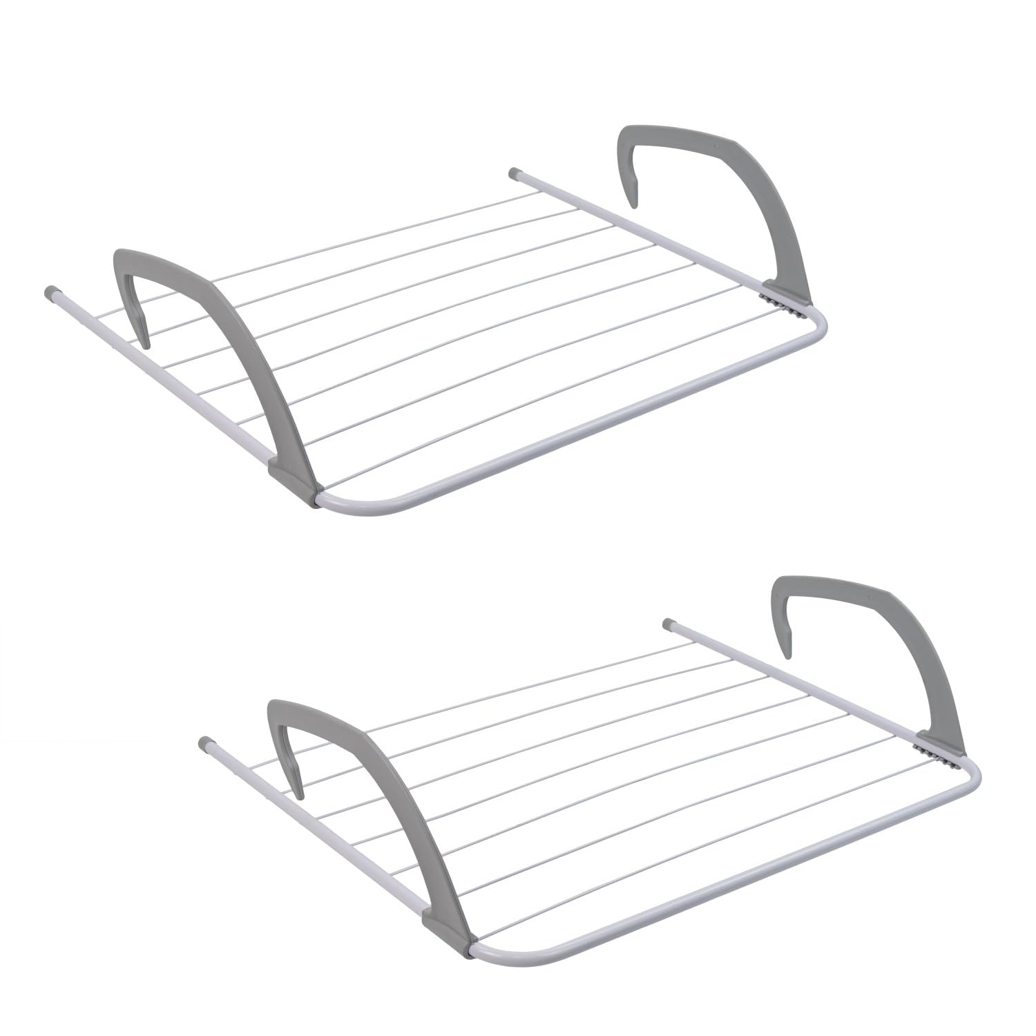 JVL Over Door Radiator Clothes Drying Airer-6M, White, Pack of 2