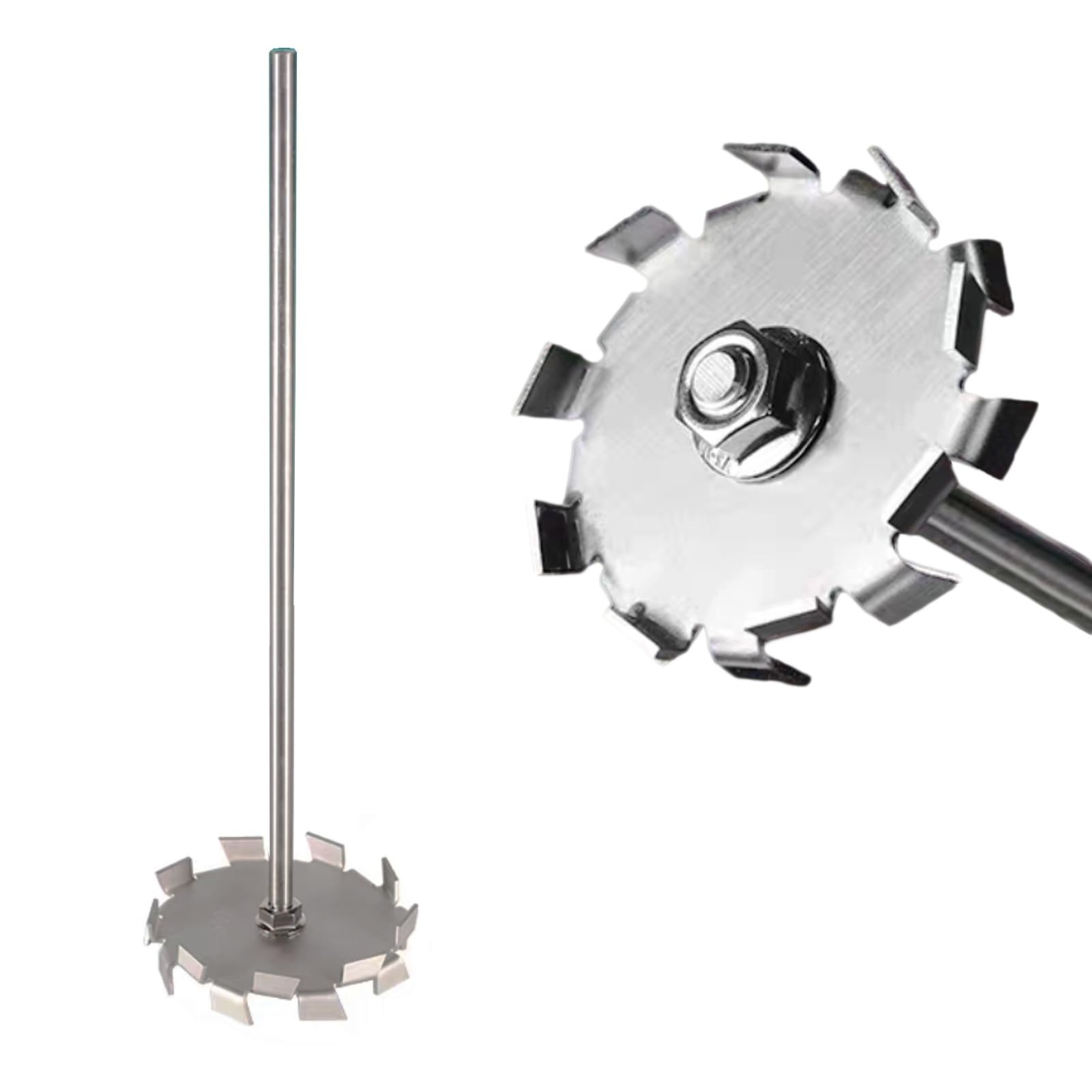 Agitador de disco de dispersión de acero inoxidable 304, diámetro del agitador de 30 a 150 mm - 1,18 a 5,91 pulgadas, varillas de agitación mecánicas de laboratorio, 1 pieza(150x500mm/5.91x19.69in)