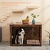 Ylovecl-Wooden-Dog-Crate-Furniture-with-Slide-Tray-Double-Doors-Dog-Crate-End-Table-Furniture-Style-Dog-Kennels-Indoor-Pet-Crate-Table-for-Large-Dog-44-Rustic-Style-Multi-Colored Pet Crate Table for Large Dog