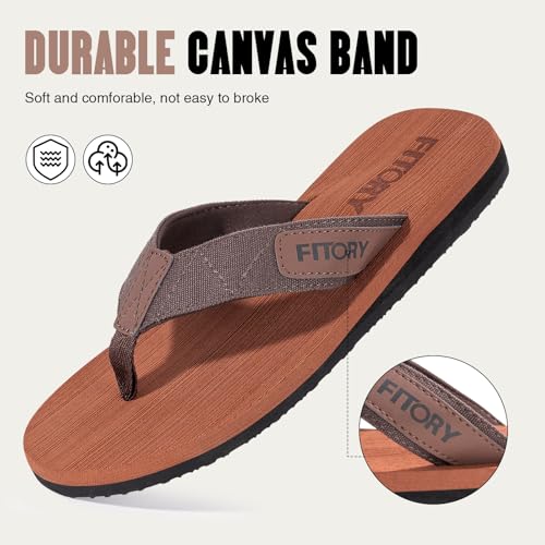 Image of FITORY Men's Flip-Flops, Thongs Sandals Comfort Slippers for Beach