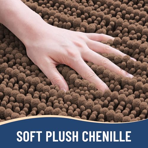 Image of Arotive Luxury Bathroom Rugs 36x24, Extra Soft Thick Absorbent Shaggy Chenille Bath Rugs, Machine Wash Dry, Bath Mats for Bathroom Floor, Tub and Shower, Home Decor Accessories, Mocha