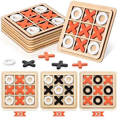 Juego de Mesa Tic Tac Toe de Madera 6 Piezas miniatura 1