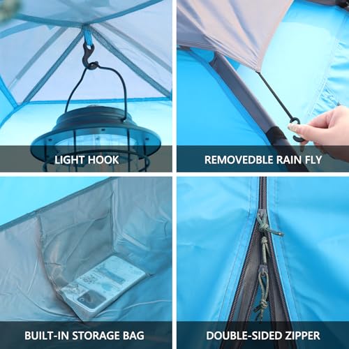 Image of Treefox Camping Tent for 2 Person Lightweight Tent Outdoor Tent | Portable Waterproof Easy Set Up Outdoor Tent for Adults Good Choice as Camping Gear for Backpacking and Hiking Green