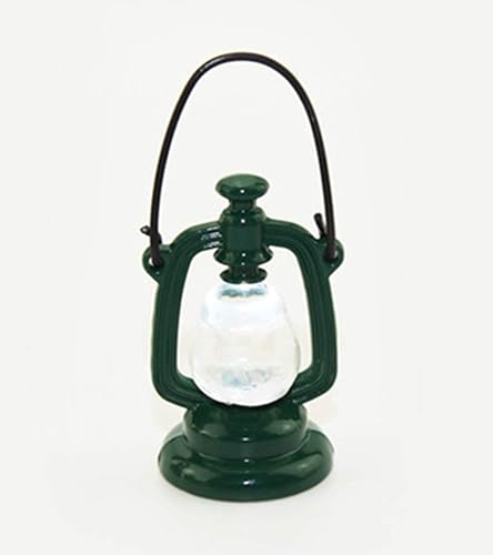 Accesorios de decoración de casa de muñecas, casa de muñecas 112 modelo de escena en miniatura, farol de huracán, juguete de juego (verde, 0.906 x
