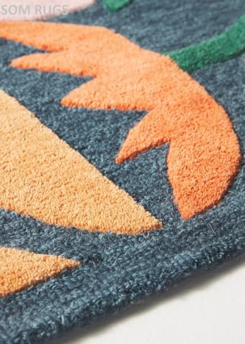 Som Rugs HB-013 Flowers Upside-Down Multicolored Hand-Tufted 100% Wool Handmade Area Rug Carpet thumb #3