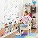 Colorful Town Wall Decal,Cute Watercolor House Art Decor,Peel and Stick Town White Cloud Wall Sticker for Kids Boys Nursery Bedroom Playroom Daycare Classroom Baby Room Decor Gifts.