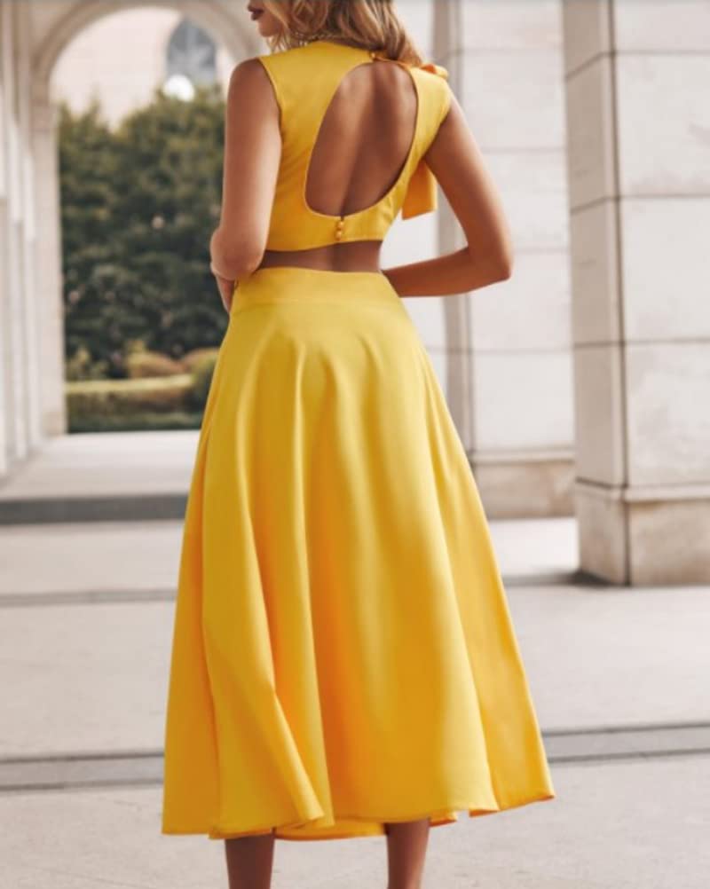 ORANDESIGNE Femme Ensemble Crop Top Et Jupe Longue Tenue de Soiree Chic et Glamour Sexy Costume Tailleur 2 Pièces Outfit Elegant Travail Décontractée au Bureau Mode Set Vetement