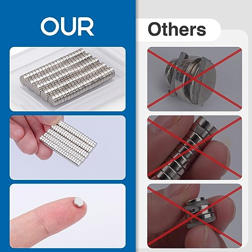Image of DIYMAG 5x2mm Small 200Pcs Tiny Round Refrigerator Magnets, Rare Earth Neodymium Disc Fridge Miniature Mini Magnets for Crafts, DIY, Kitchen, Office
