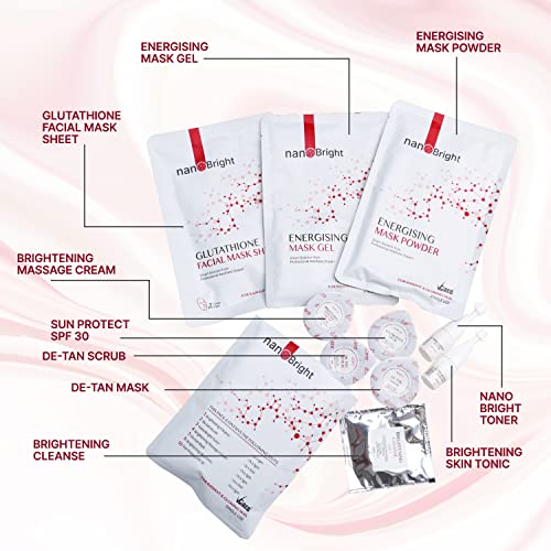 Image of Bridal Facial Kit Vitamin C Glowing Skin 10 Pieces Skin Care Set with Scrub, Toner, Skin tonic, Glutathione Face mask, Glow Sunscreen for Bright and Radiant Glowing Skin Suitable for All Skin Types (Single Use)