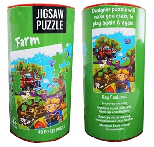 Image of MUREN Farm Jigsaw Puzzle Game for Kids- Age of 5-12 Years Old- Educational and Fun Children Game-Child Learning & Creativity Game Fun Child Play (40 Pieces-Multicolor)