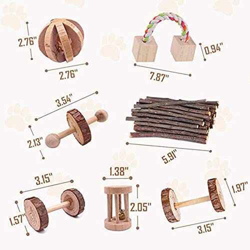 Ashley GAO Bunny Chew Speelgoed Set van 7 stks Natuurlijke Hout Speelgoed voor Chinchilla Hamster Papegaai Konijn… - Image 8